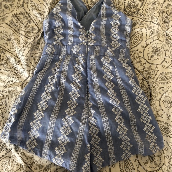 Blue Patterned Romper - Picture 2 of 3